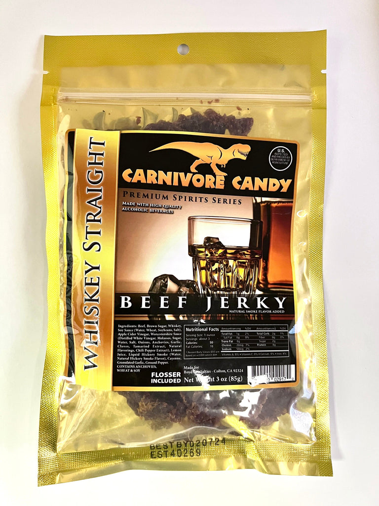 Carnivore Candy Whiskey Straight Beef Jerky Jerky Dynasty