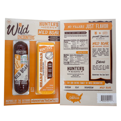 Wild Boar Sausage with Sharp Cheddar Cheese - Jerky Dynasty